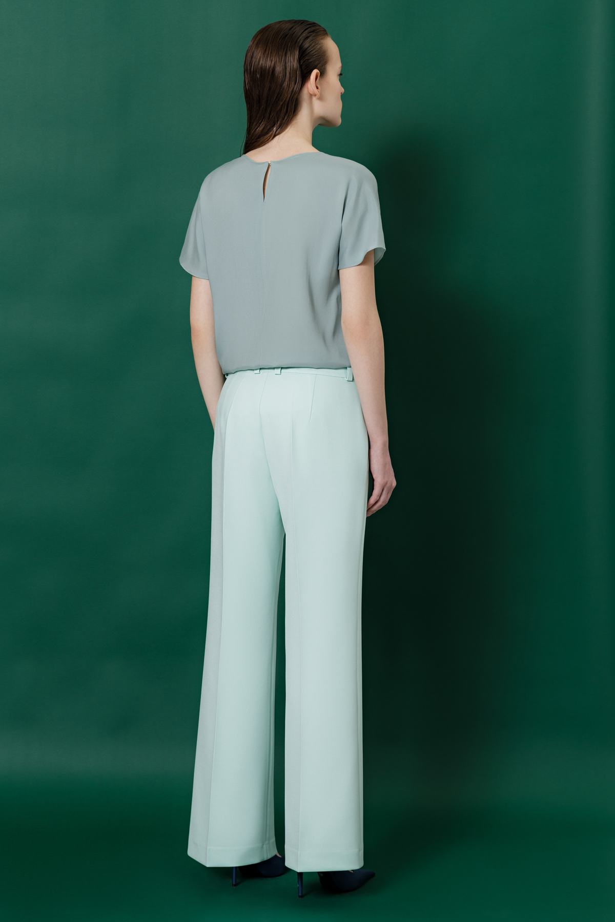 Trousers VASSA&Co, пол female, цвет голубой, фото №4