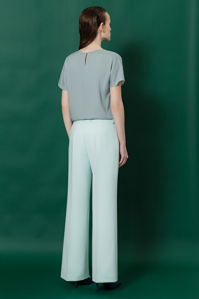 Trousers VASSA&Co, пол female, цвет голубой, фото №4