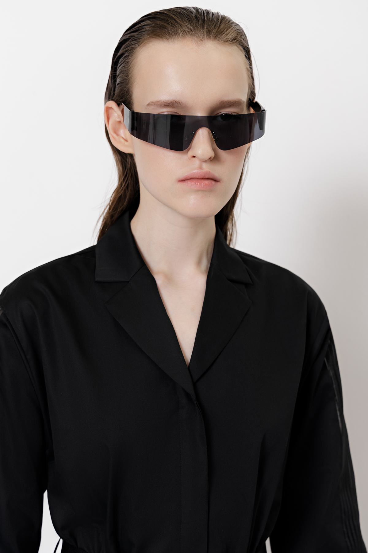 Платье с вставками из органзы VASSA&Co, пол женский, цвет черный, фото №2