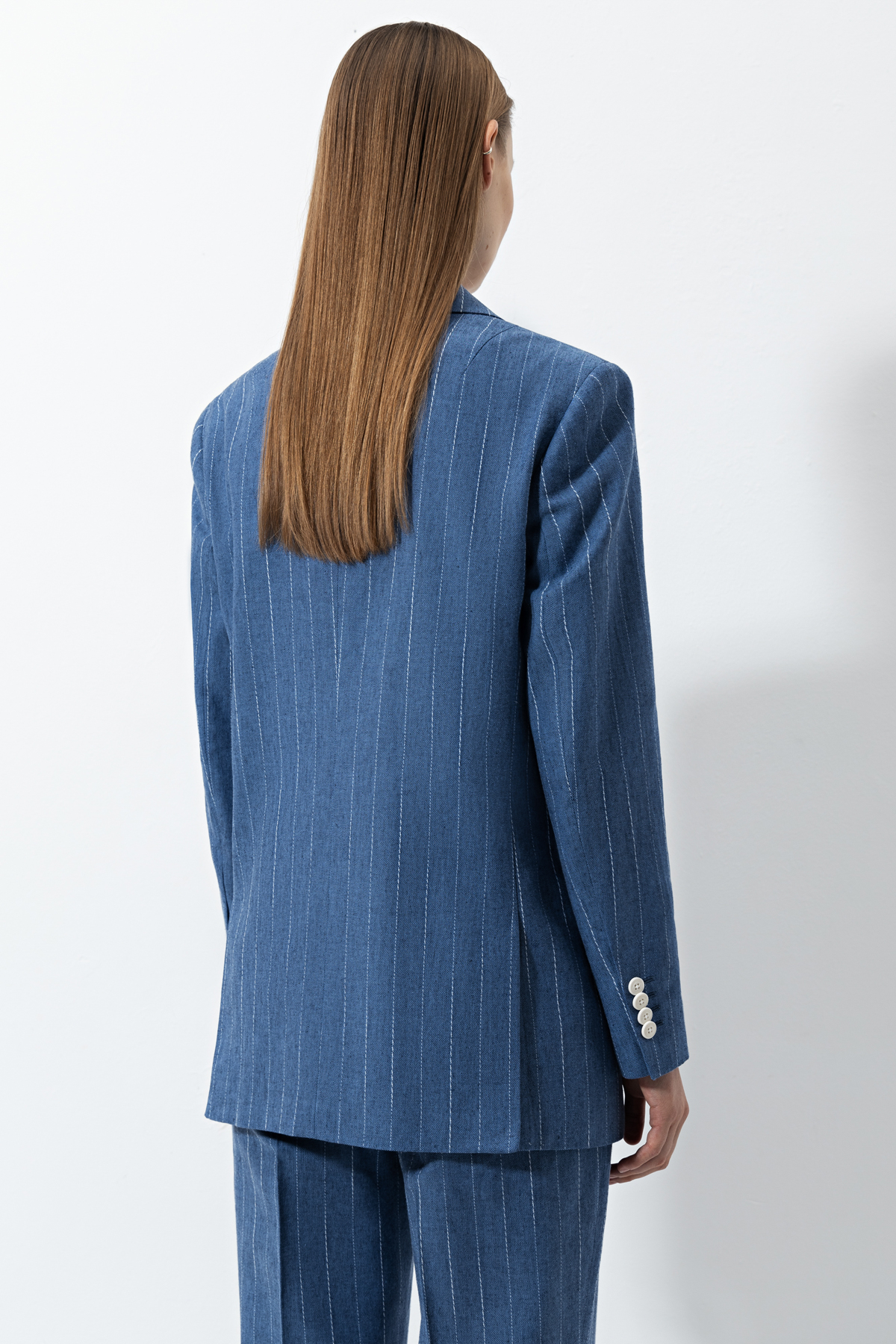 Жакет в полоску , пол женский, цвет синий, фото №6