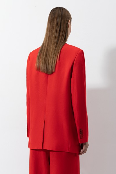 Жакет из вискозы и льна , пол женский, цвет красный, фото №6