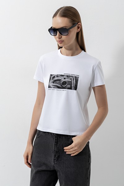 Футболка с принтом VASSA CODE, пол женский, цвет белый, фото №4