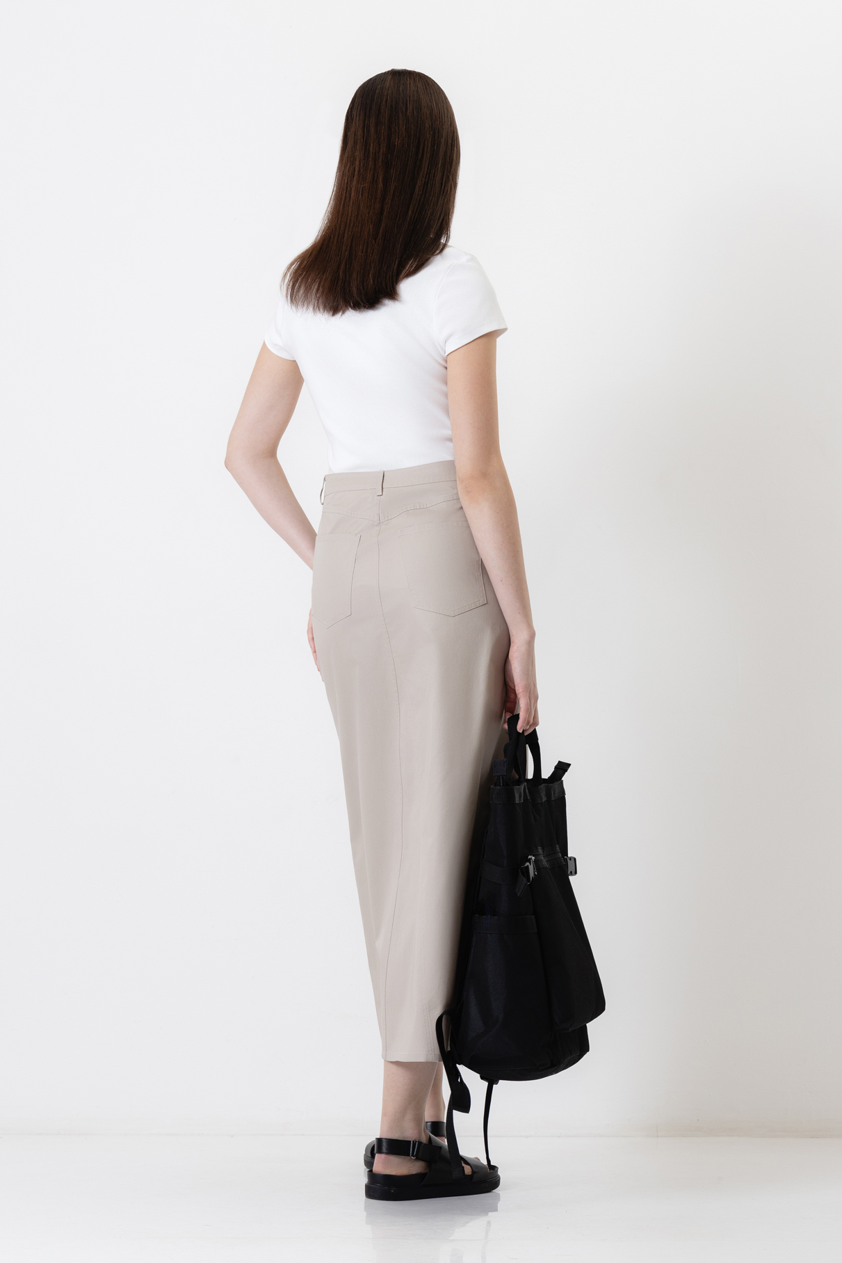 Юбка с разрезом , пол женский, цвет коричневый, фото №4