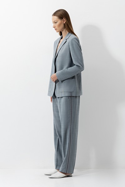 Брюки с тесьмой , пол женский, цвет серый, фото №2