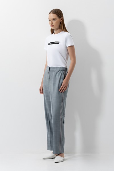 Брюки с тесьмой , пол женский, цвет серый, фото №3