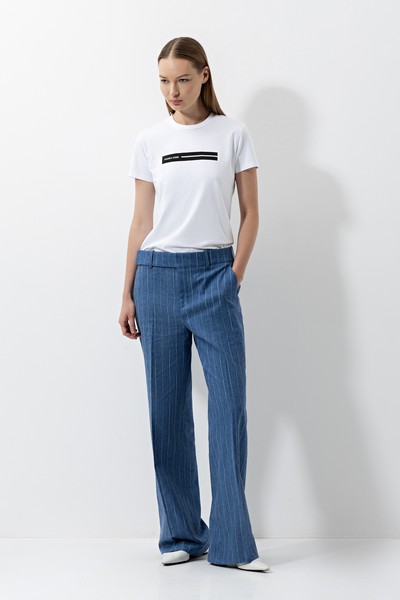 Trousers VASSA CODE, пол female, цвет синий, фото №2