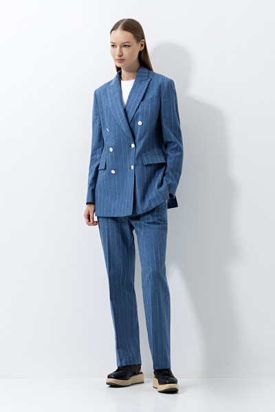 Жакет в полоску , пол женский, цвет синий, фото №3