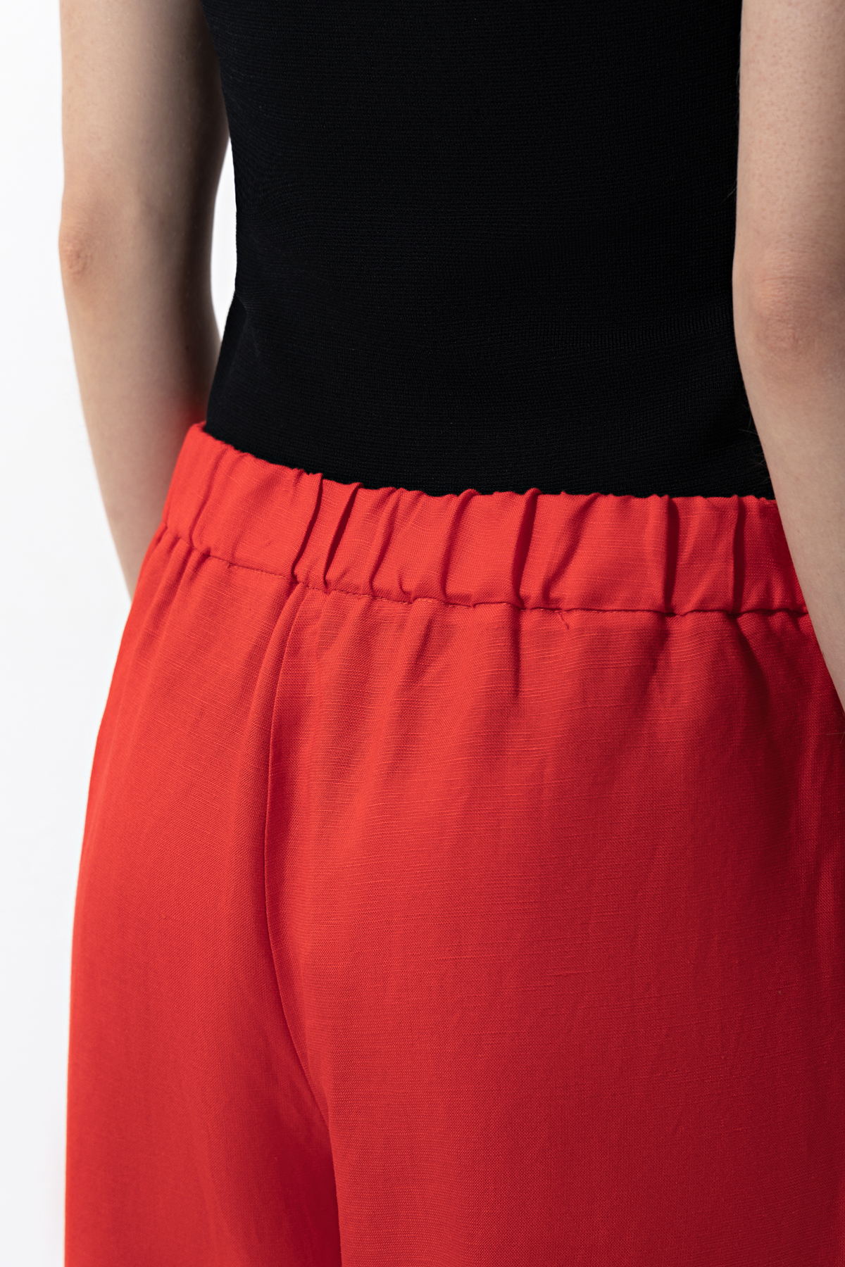 Брюки из вискозы и льна , пол женский, цвет красный, фото №5