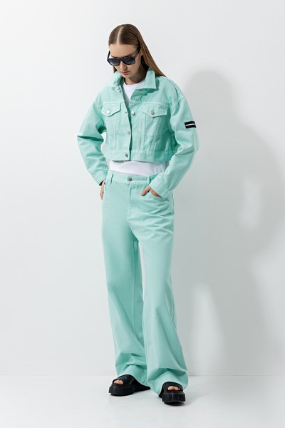 Джинсы Chelsea High Rise VASSA CODE, пол женский, цвет зеленый, фото №2