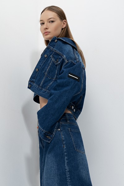 Denim jacket VASSA CODE, пол female, цвет синий, фото №4