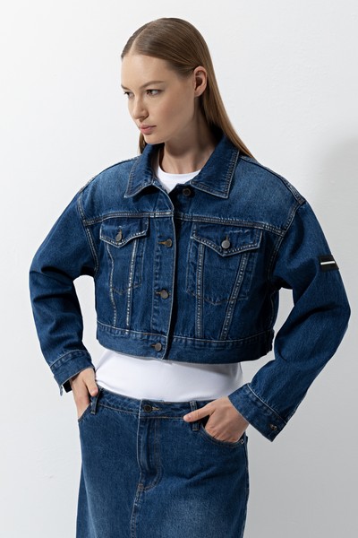 Denim jacket VASSA CODE, пол female, цвет синий, фото №5