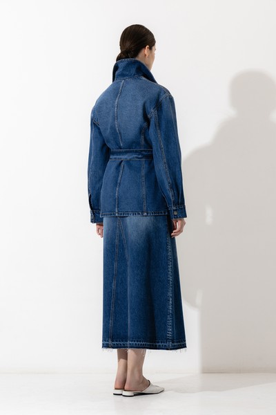 Джинсовая куртка VASSA CODE, пол женский, цвет синий, фото №6