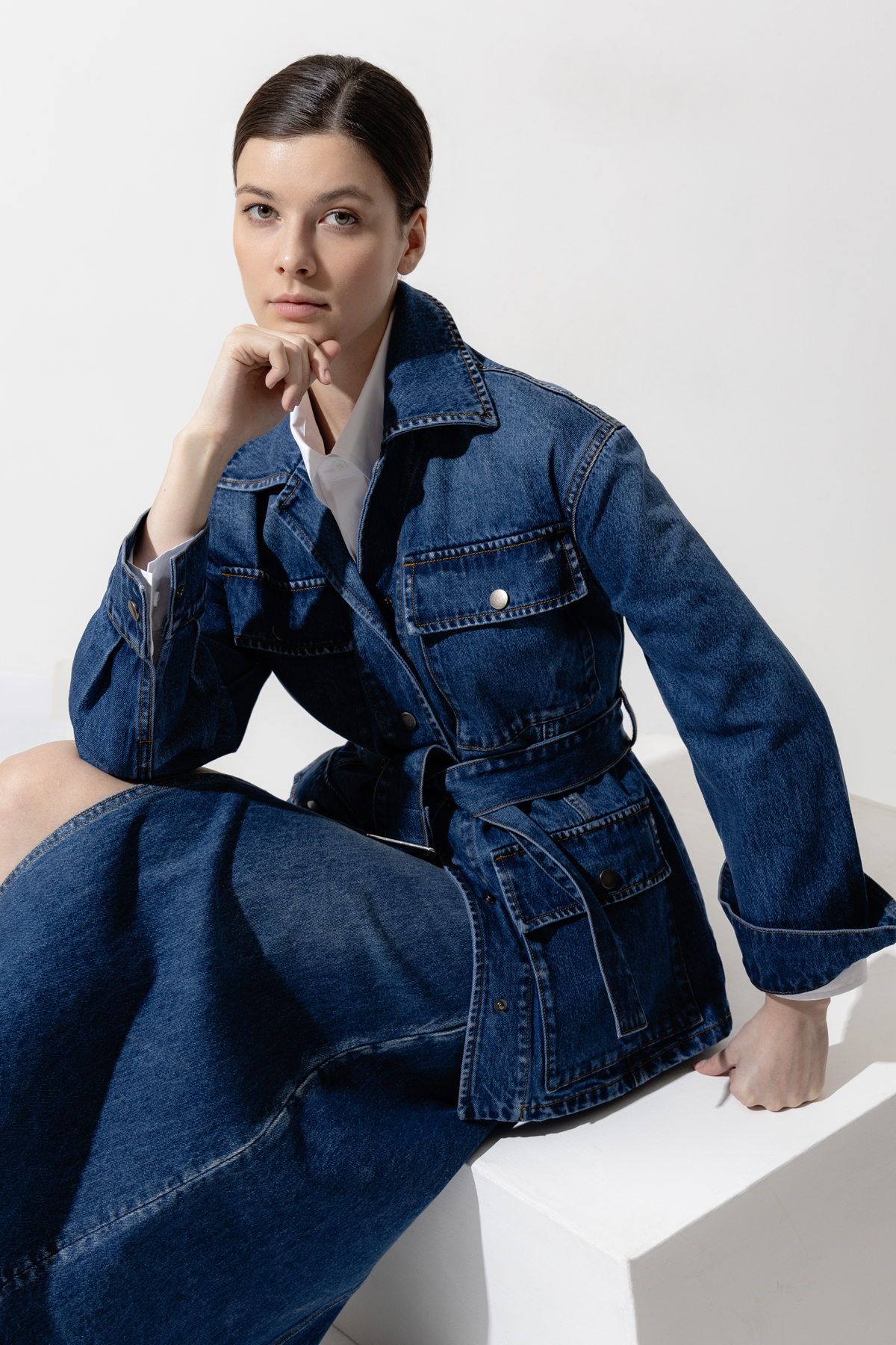 Джинсовая куртка VASSA CODE, пол женский, цвет синий, фото №3