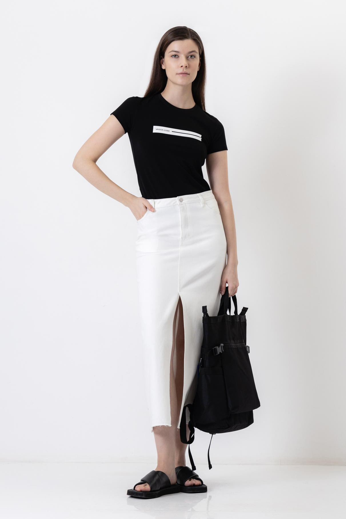 Skirt VASSA CODE, пол female, цвет white, фото №4