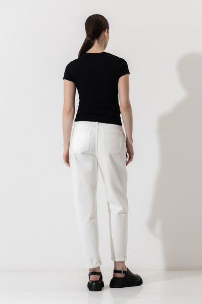 Джинсы Mom Fit , пол женский, цвет белый, фото №6