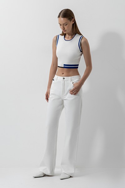 Топ с контрастными вставками VASSA CODE, пол женский, цвет белый, фото №4