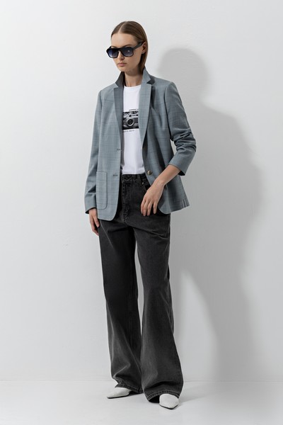 Джинсы Chelsea с градиентом VASSA CODE, пол женский, цвет серый, фото №2