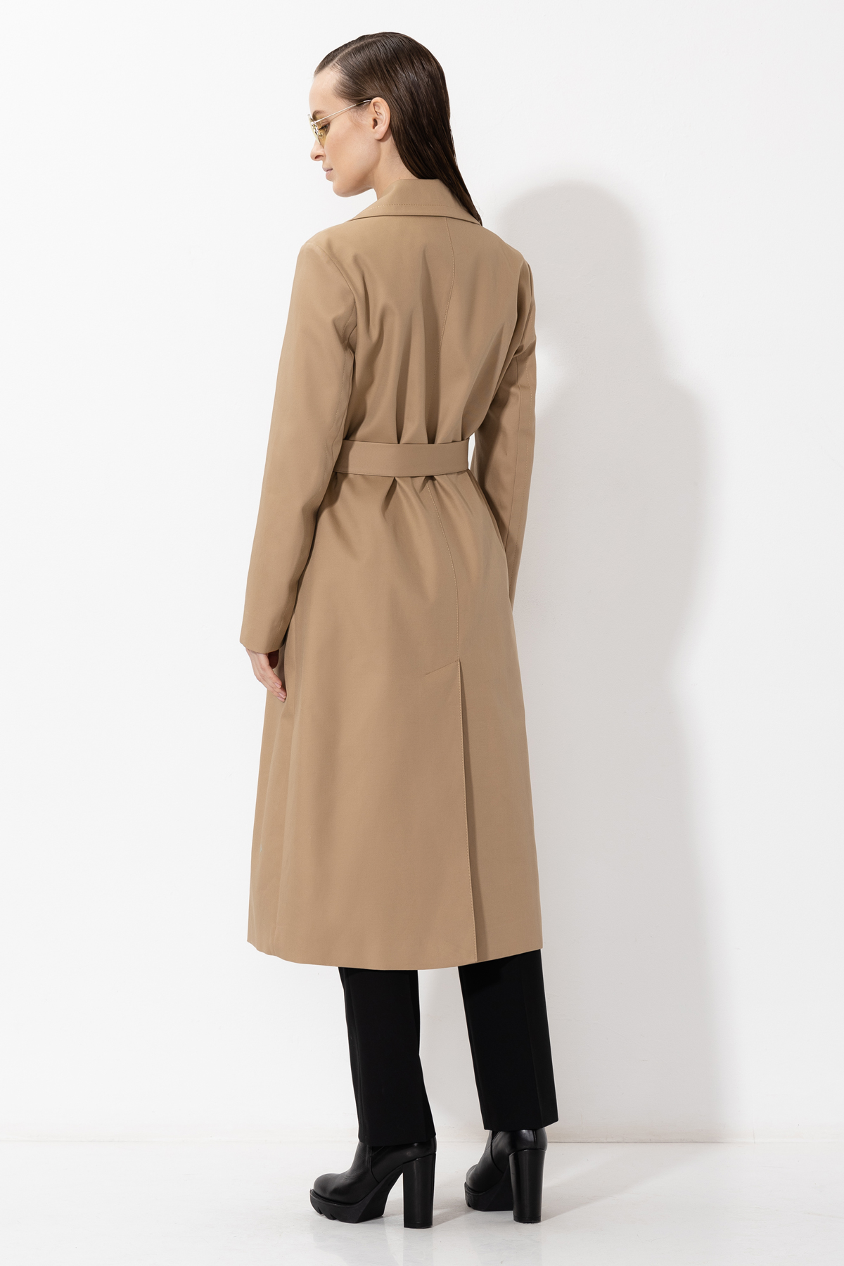 Плащ из хлопка VASSA&Co, пол женский, цвет бежевый, фото №4