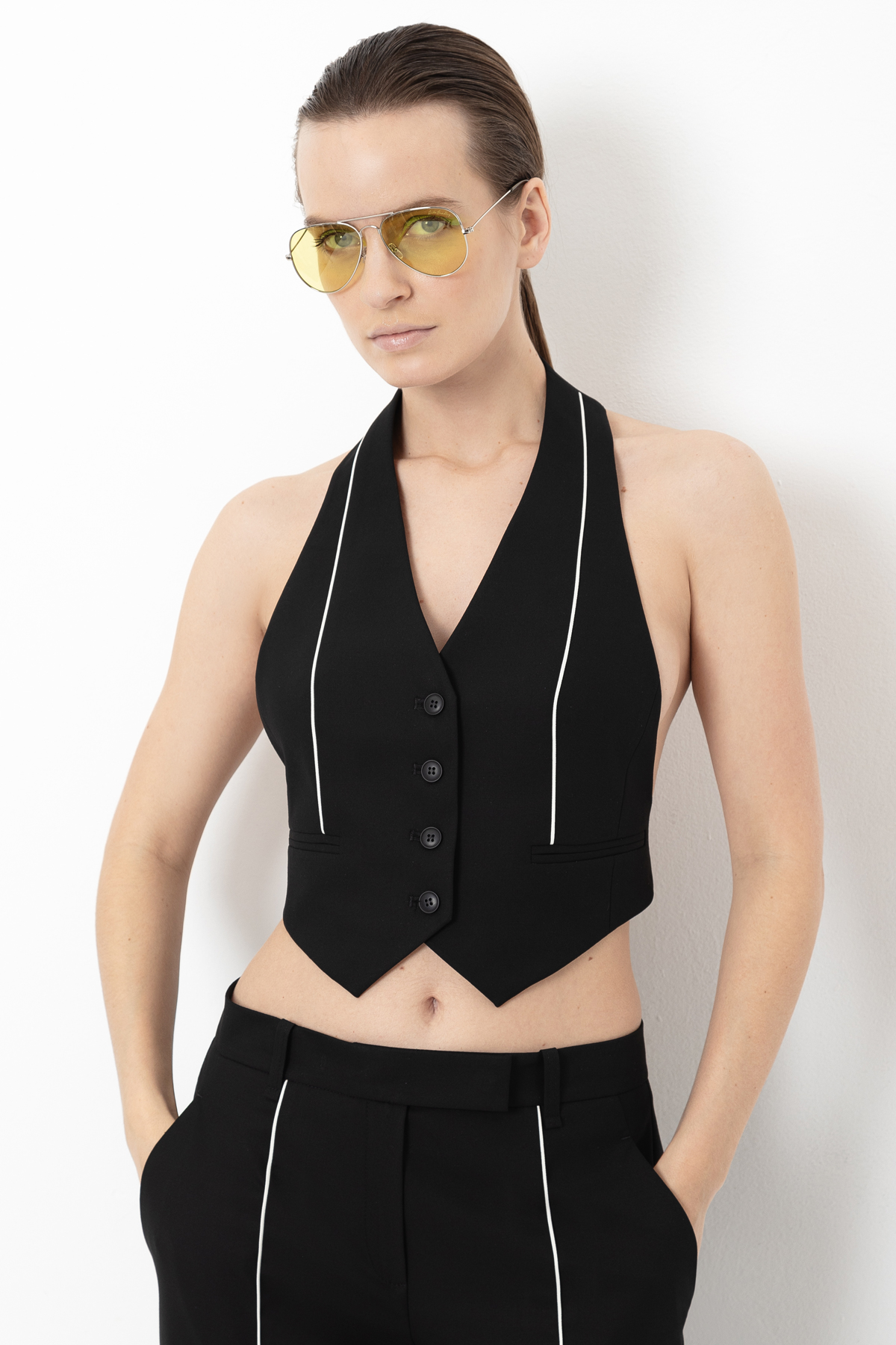 Vest VASSA&Co, пол female, цвет black, фото №3