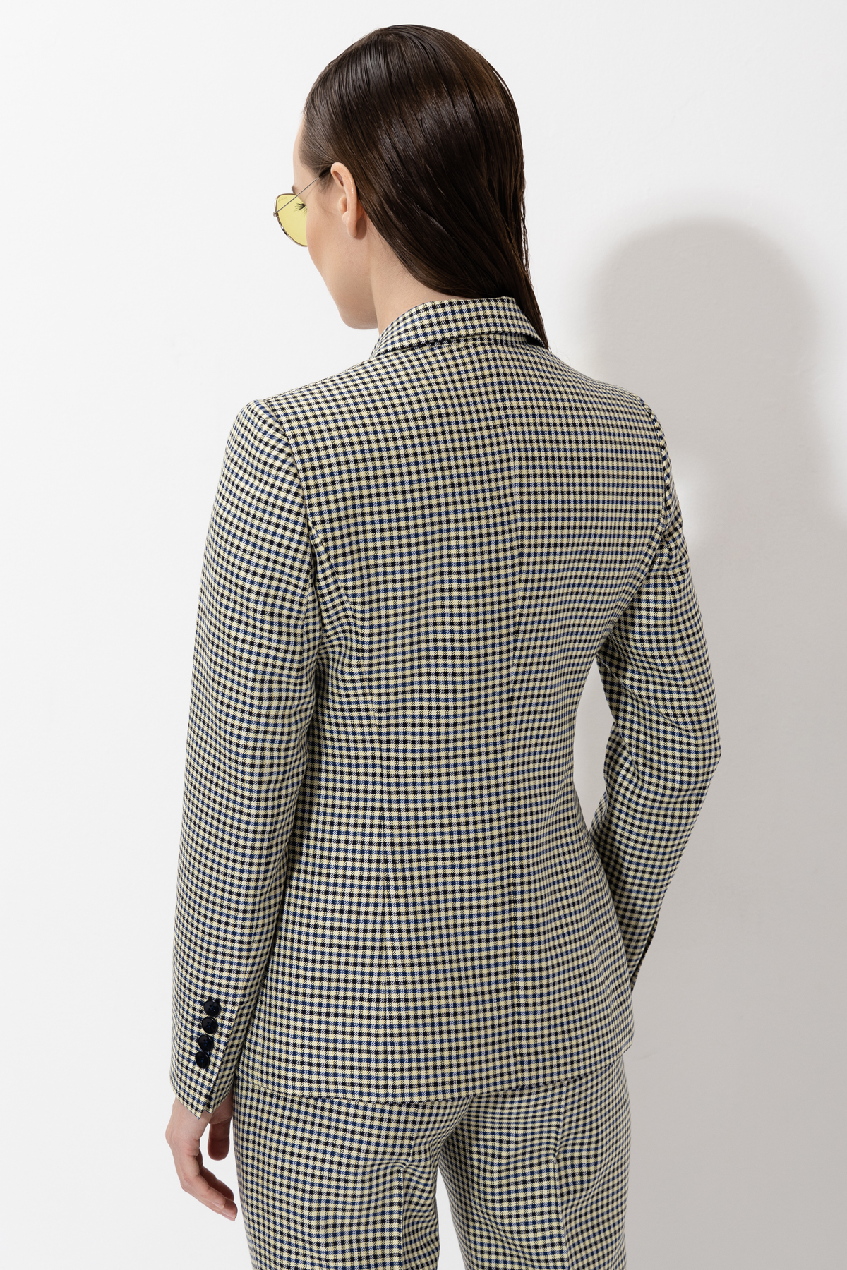 Однобортный жакет в клетку VASSA&Co, пол женский, цвет молочный, фото №5