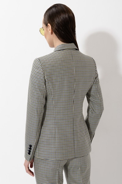 Однобортный жакет в клетку VASSA&Co, пол женский, цвет молочный, фото №5