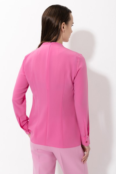 Блузка с декоративными складками VASSA&Co, пол женский, цвет розовый, фото №4