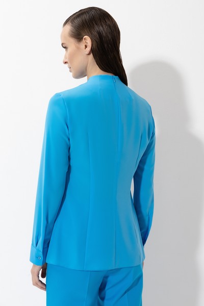 Блузка с декоративными складками VASSA&Co, пол женский, цвет голубой, фото №6