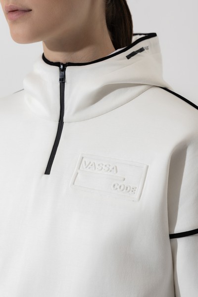 Sweatshirt VASSA CODE, пол female, цвет white, фото №5