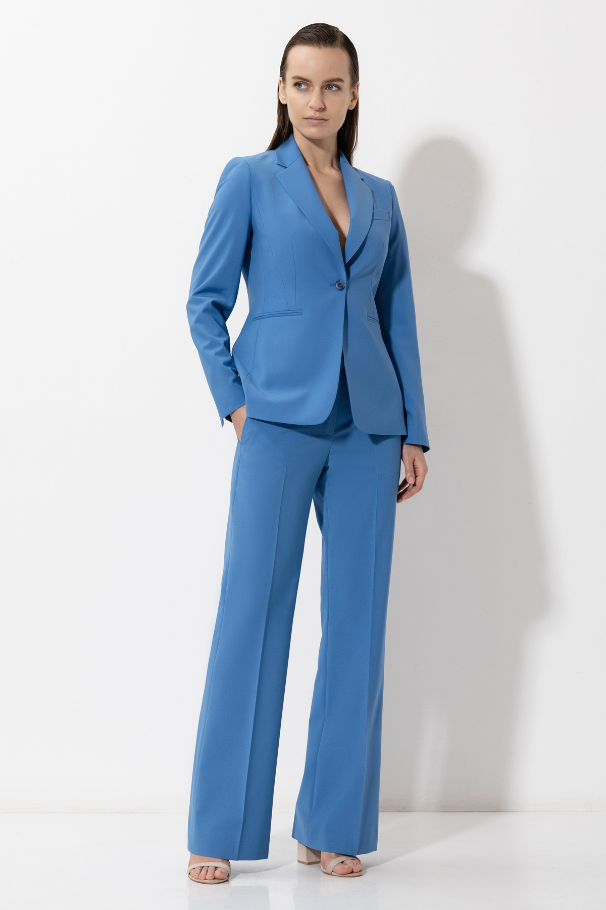 Однобортный жакет VASSA&Co, пол женский, цвет синий, фото №2