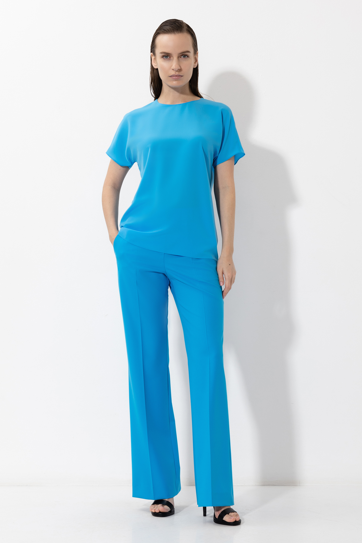 Blouse VASSA&Co, пол female, цвет голубой, фото №3