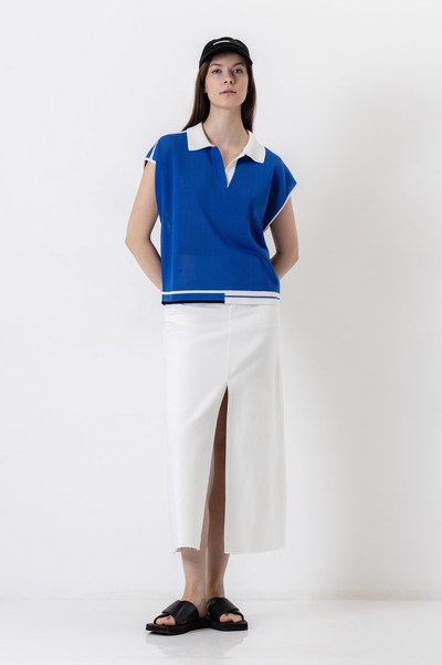 Джемпер , пол женский, цвет синий, фото №4