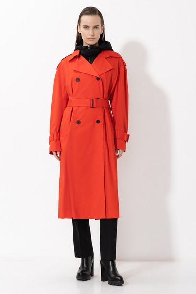 Тренч с капюшоном VASSA&Co, пол женский, цвет красный, фото №3