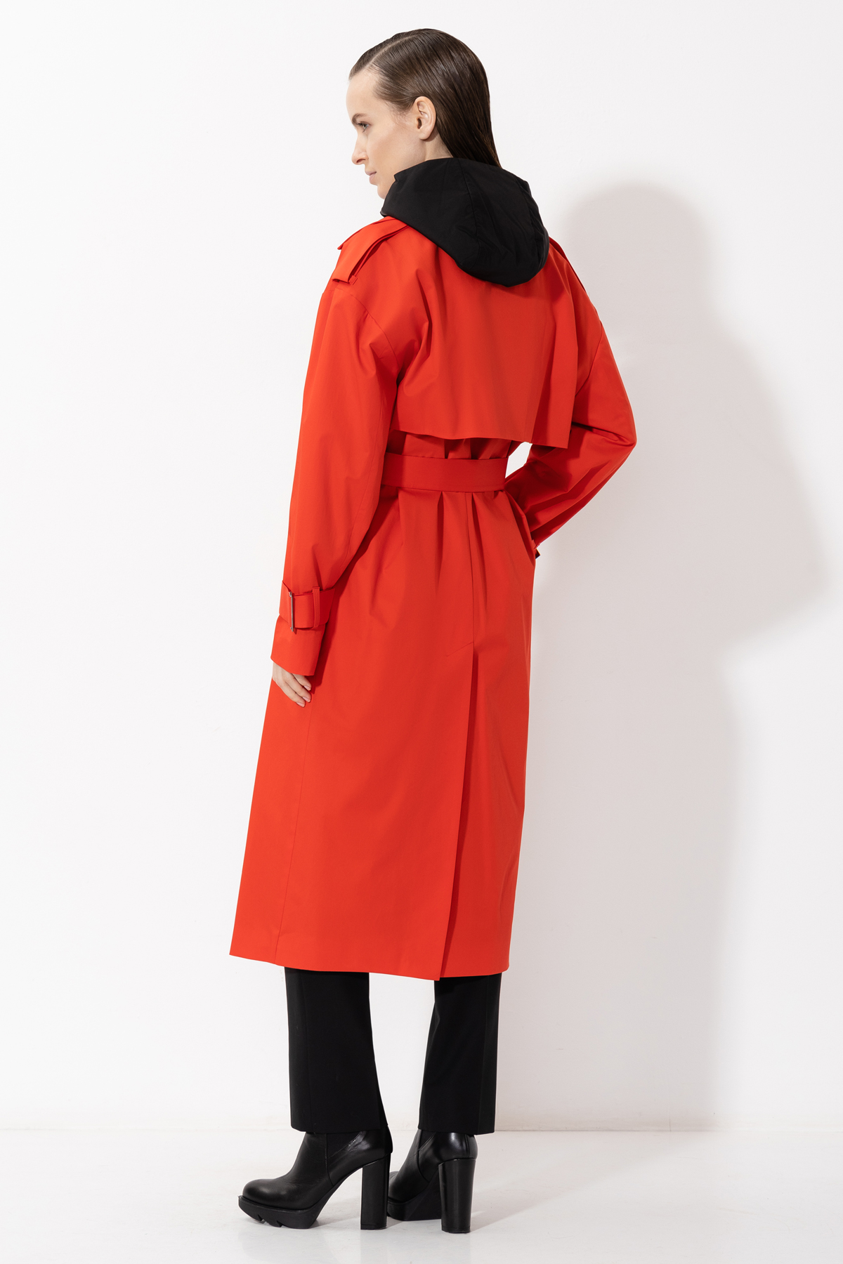 Тренч с капюшоном VASSA&Co, пол женский, цвет красный, фото №4