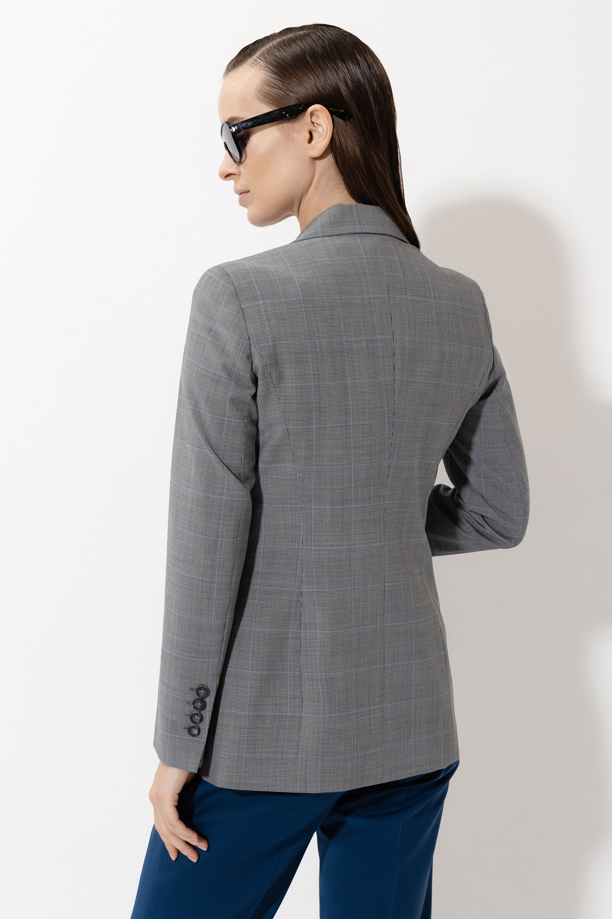 Однобортный жакет VASSA&Co, пол женский, цвет серый, фото №4