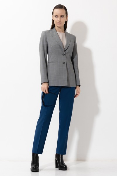 Однобортный жакет VASSA&Co, пол женский, цвет серый, фото №3