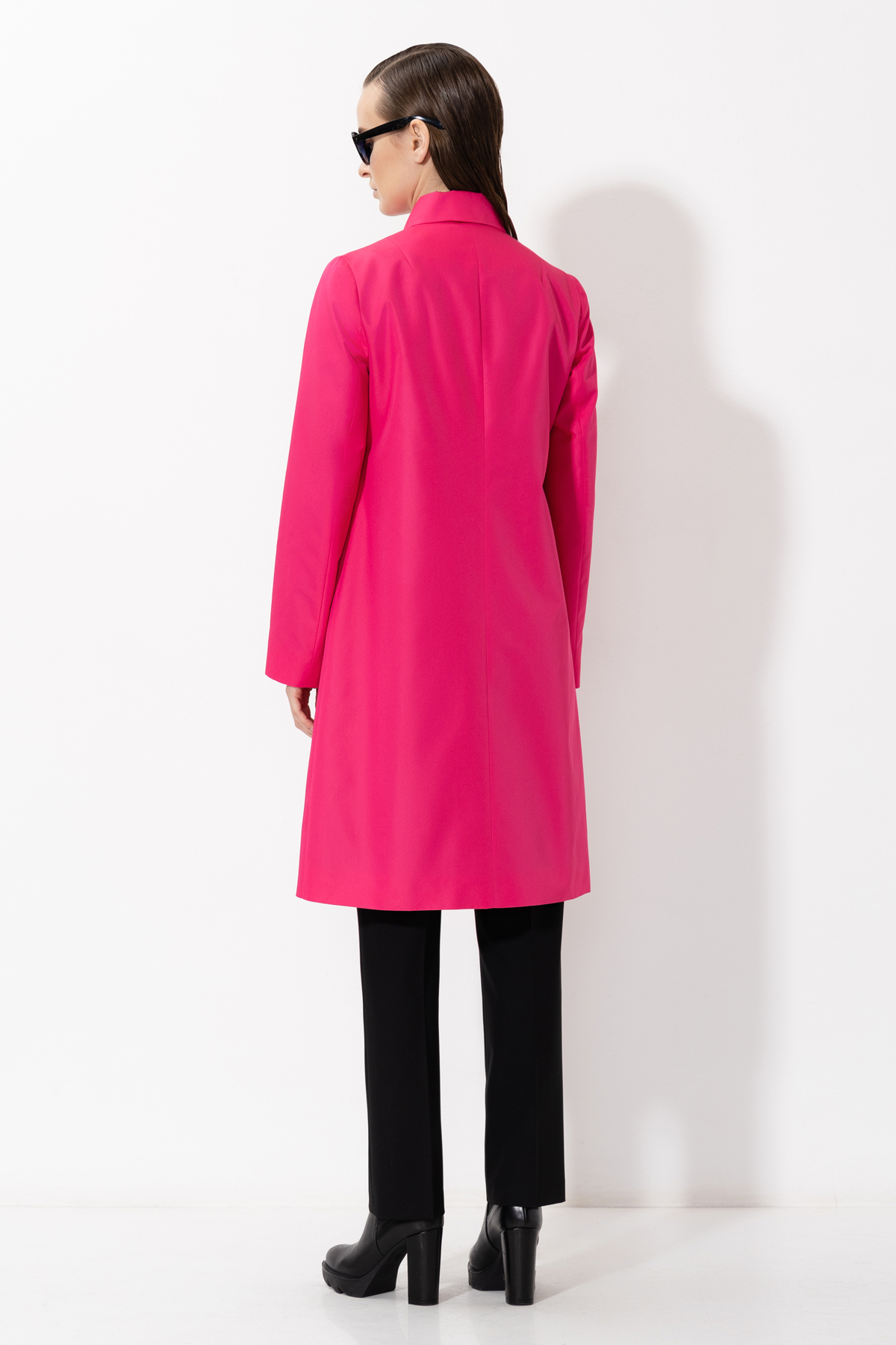Плащ прямого кроя из хлопка VASSA&Co, пол женский, цвет розовый, фото №6