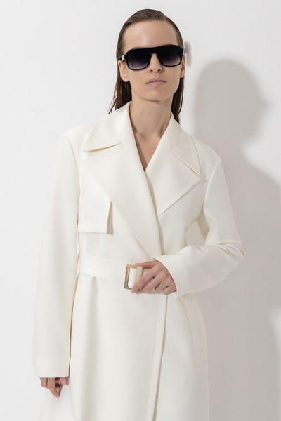 Классический плащ VASSA&Co, пол женский, цвет белый, фото №5