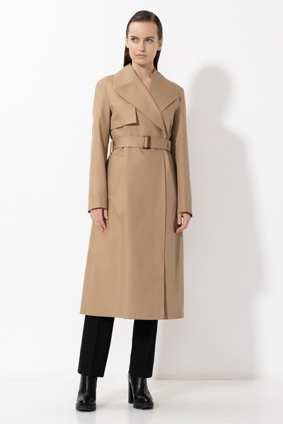 Плащ из хлопка VASSA&Co, пол женский, цвет бежевый, фото №3