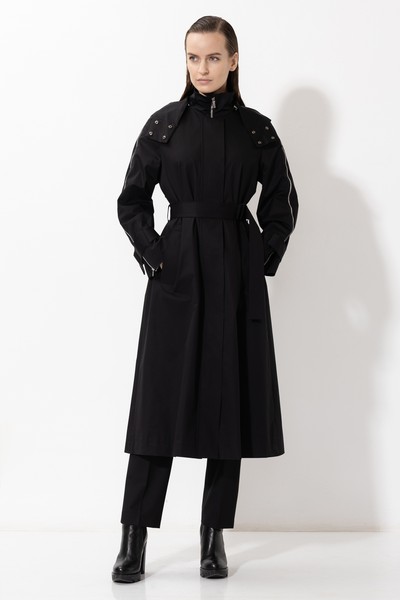 Дизайнерский плащ VASSA&Co, пол женский, цвет черный, фото №2
