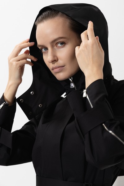 Дизайнерский плащ VASSA&Co, пол женский, цвет черный, фото №3