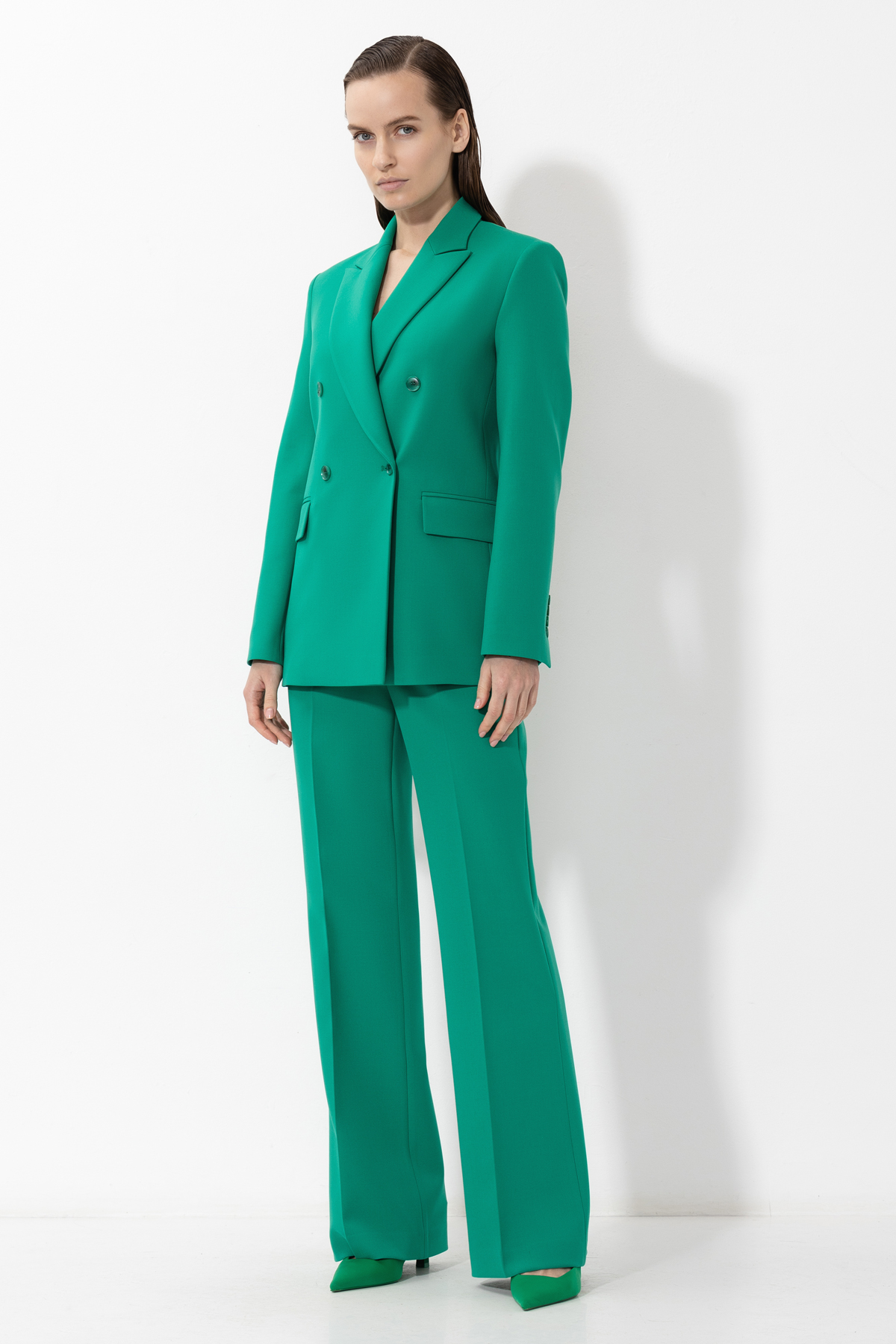 Жакет прямого кроя VASSA&Co, пол женский, цвет зеленый, фото №2