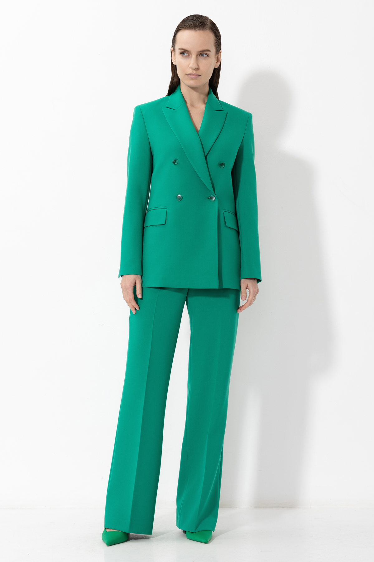 Жакет прямого кроя VASSA&Co, пол женский, цвет зеленый, фото №4