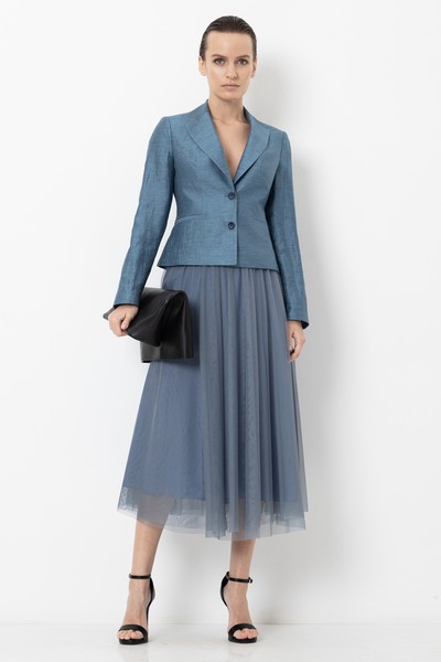 Жакет VASSA&Co, пол женский, цвет голубой, фото №4