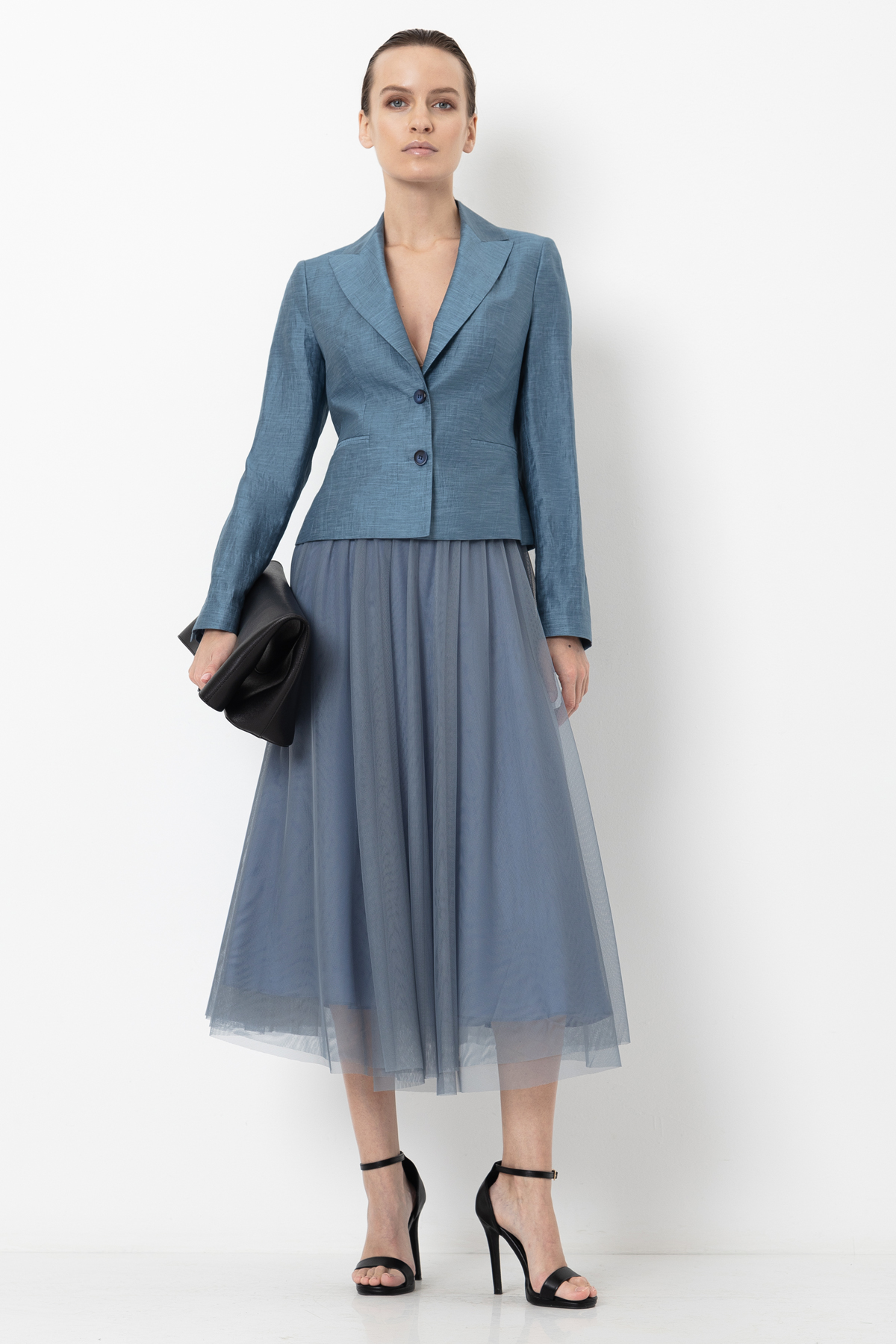 Жакет VASSA&Co, пол женский, цвет голубой, фото №3