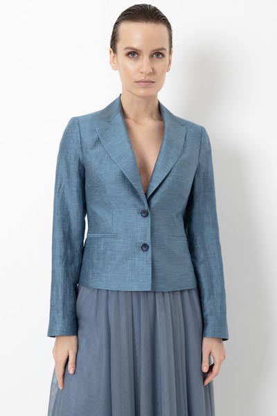 Жакет VASSA&Co, пол женский, цвет голубой, фото №2