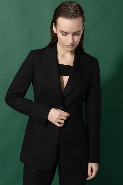 Дизайнерский жакет VASSA&Co, пол женский, цвет черный, фото №5