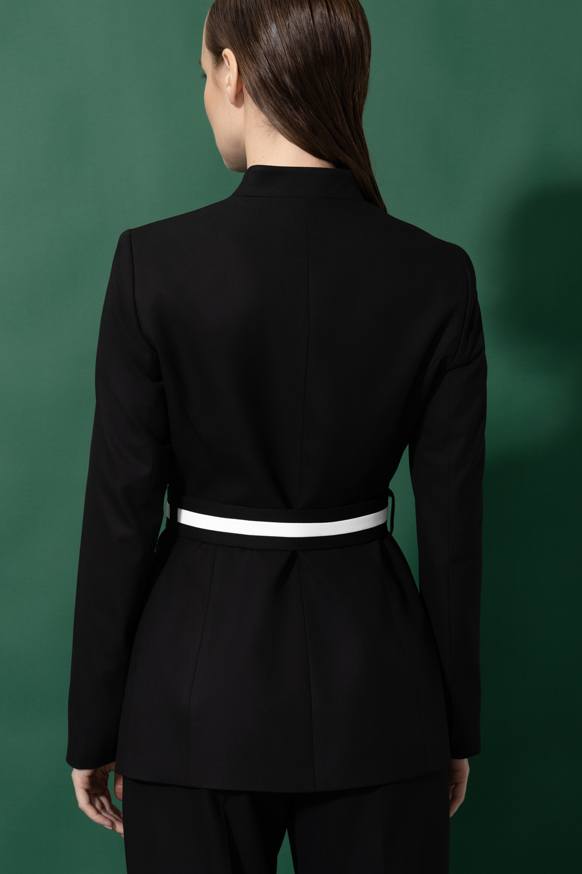 Жакет с акцентным поясом VASSA&Co, пол женский, цвет черный, фото №7