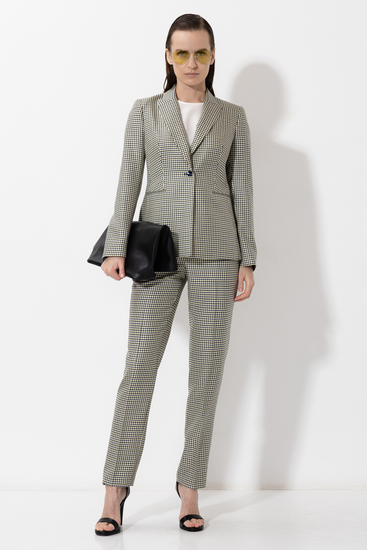 Однобортный жакет в клетку VASSA&Co, пол женский, цвет молочный, фото №2