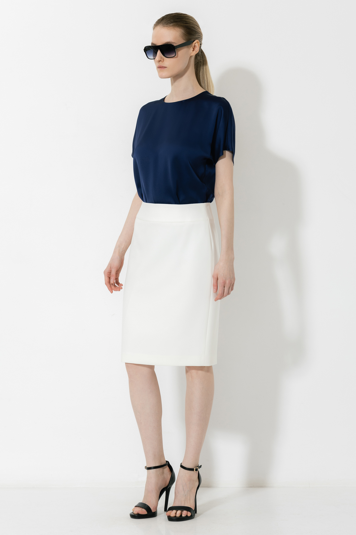 Блузка VASSA&Co, пол женский, цвет синий, фото №3