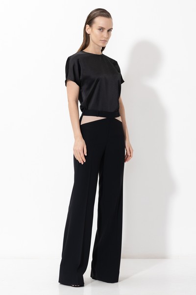 Брюки с контрастными вставками VASSA&Co, пол женский, цвет черный, фото №3